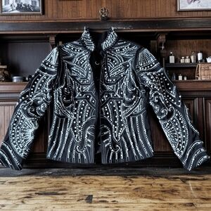 Black Embellished Studded Blazer Jacket